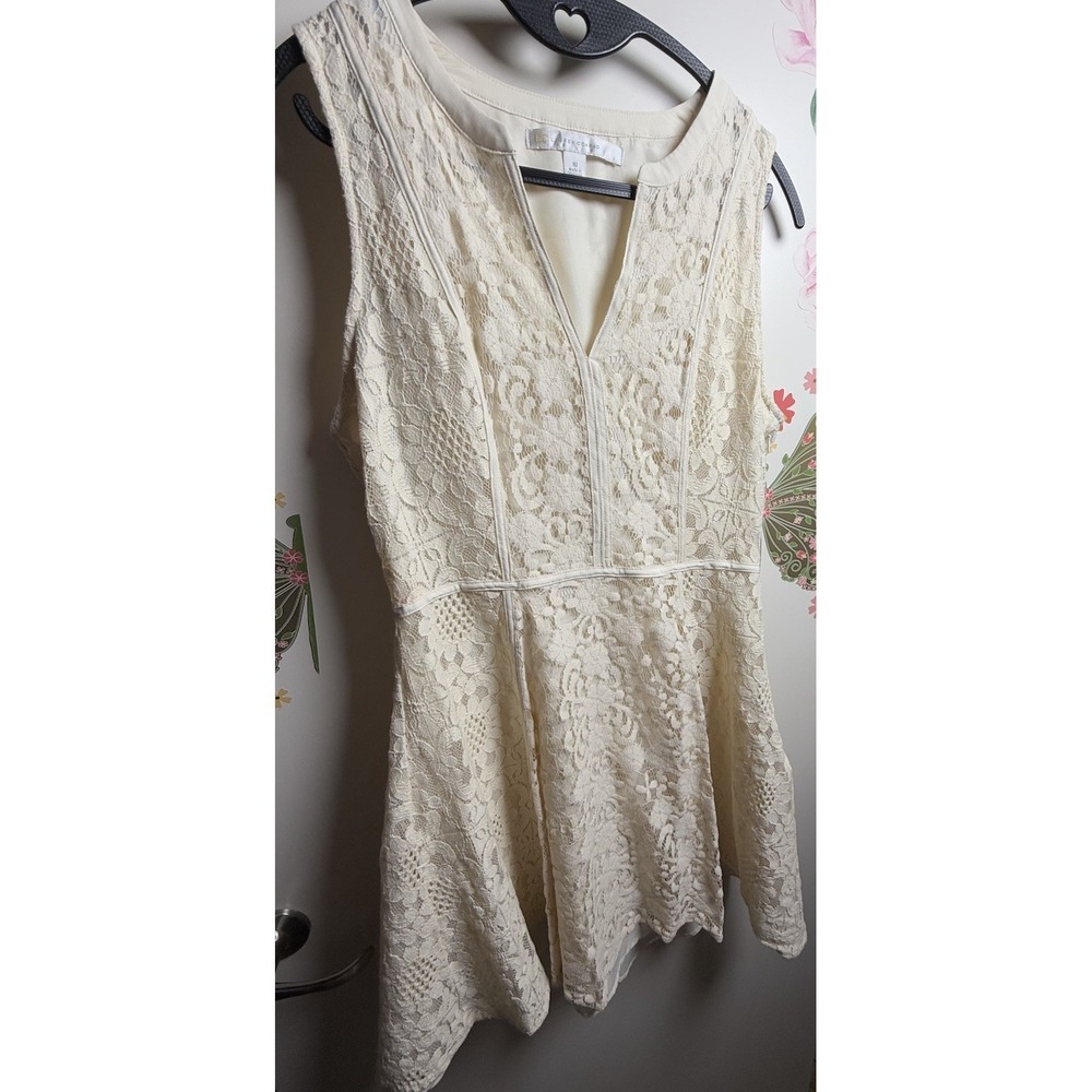 Lauren Conrad Women's Lace Fit & Flare Dress‎ Ivory Size 10